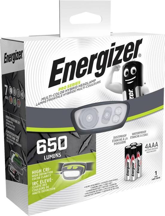 Actual product image Energizer PRO Series Multicolour Hybrid LED Headlamp battery-powered 600 lm (600 lm)