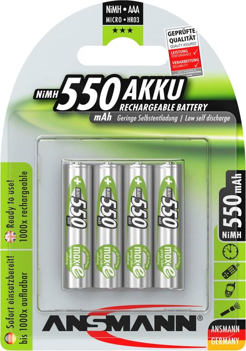 Produktbild Ansmann HR03 Micro 550 mAh (4 Stk., AAA, 550 mAh)