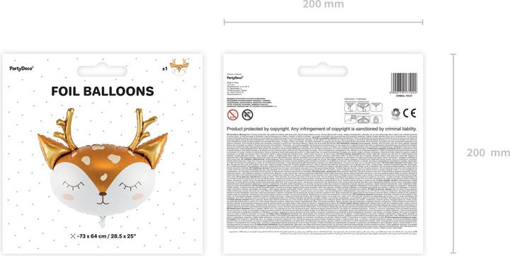 Produktbild Partydeco Ballon in Form eines Rehs (1x)