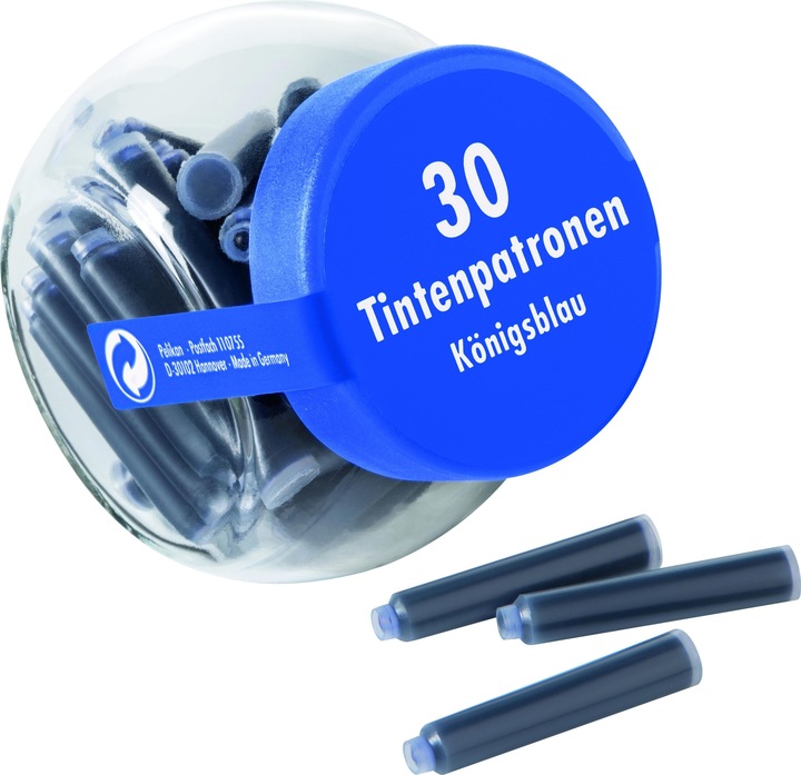 Actual product image Pelikan Ink cartridge in glass royal blue (Inkwell, Royal blue)