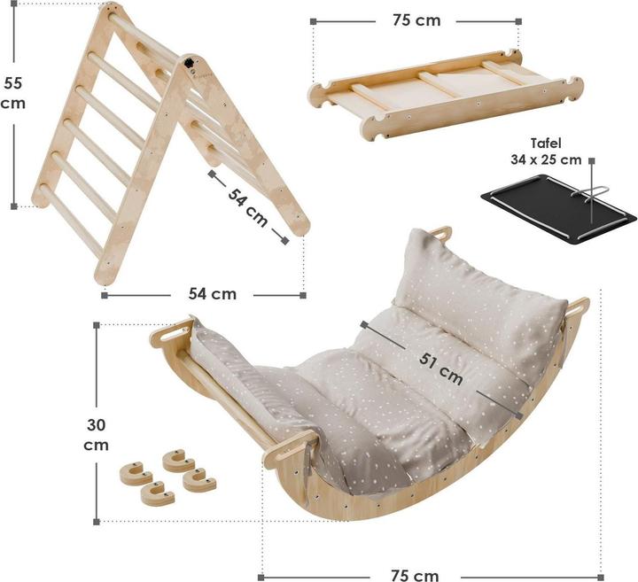 Produktbild Juskys Kletterdreieck Movario Indoor-Klettergerüst