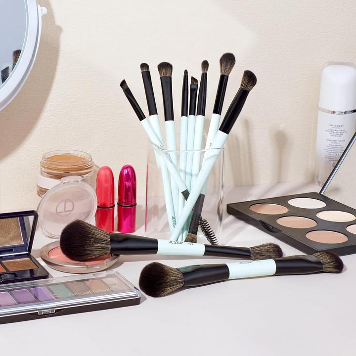 Actual product image Jessup Makeup Brushes Set Double Ended for Foundation (Set)