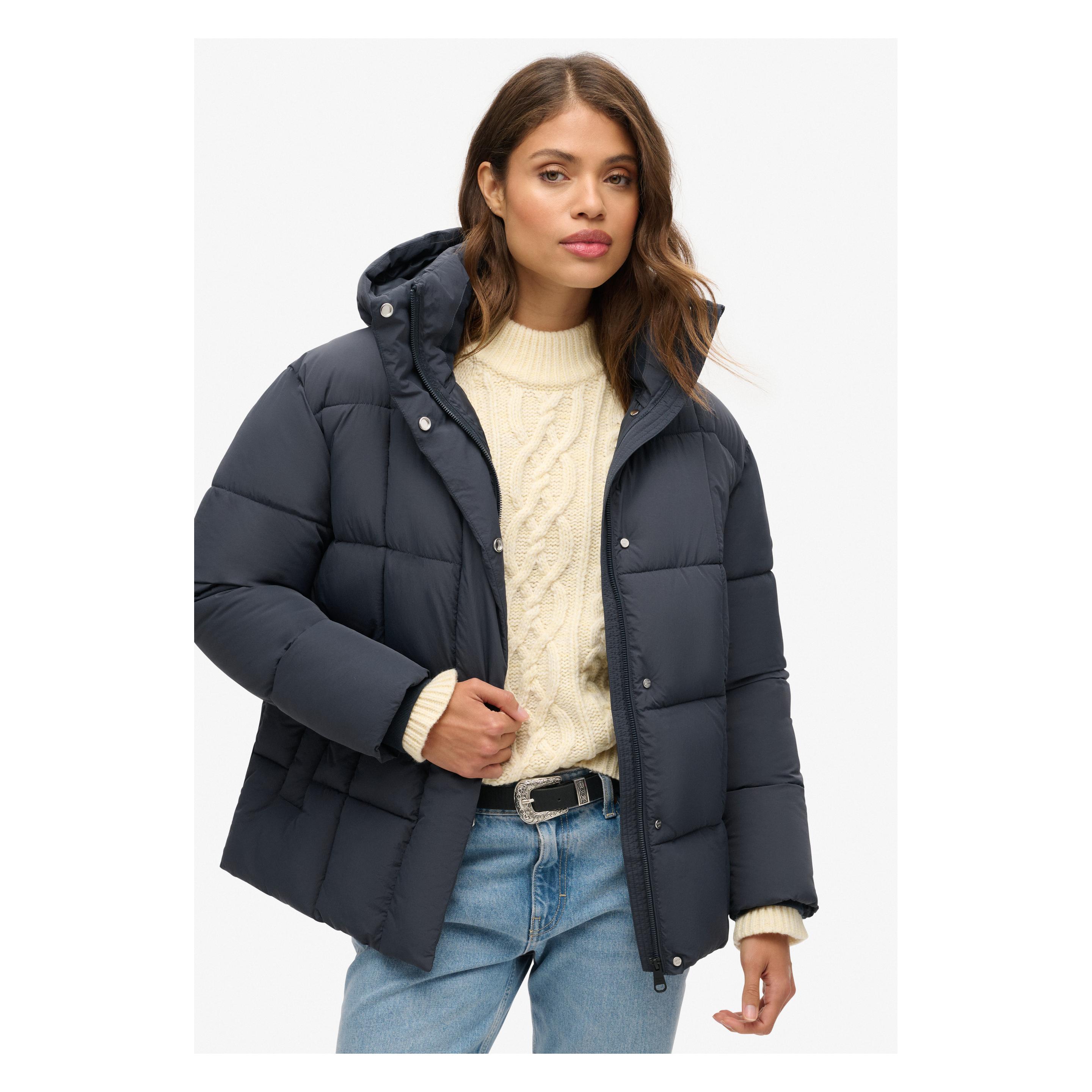 Superdry, Damen, Mäntel, Montpellier-Steppmantel, Blau