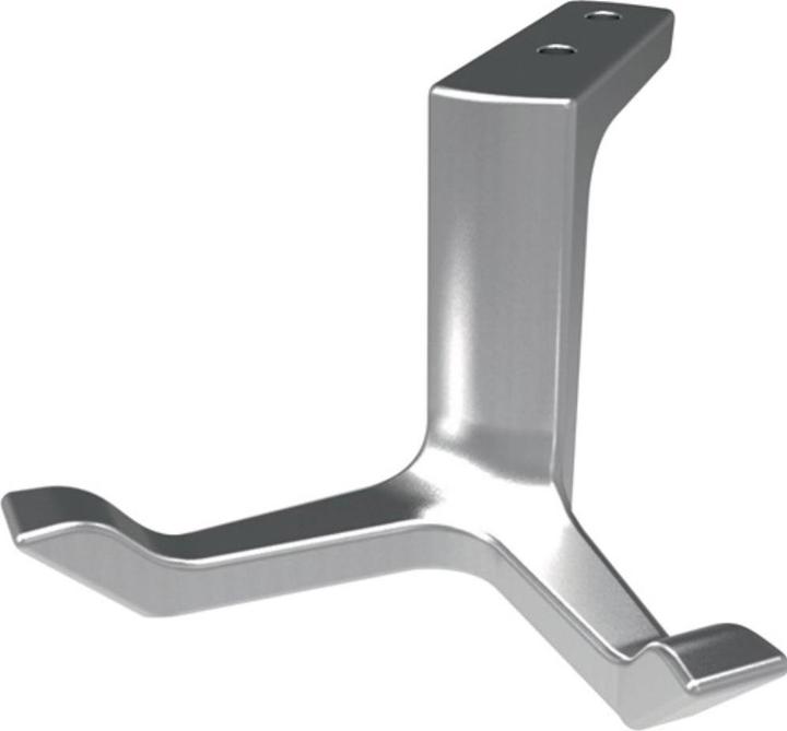 Produktbild Hermeta Decken-Mantelhaken 0200 zweifach Ausladung 87 mm Aluminium silberfarbig eloxiert Höhe 49 mm