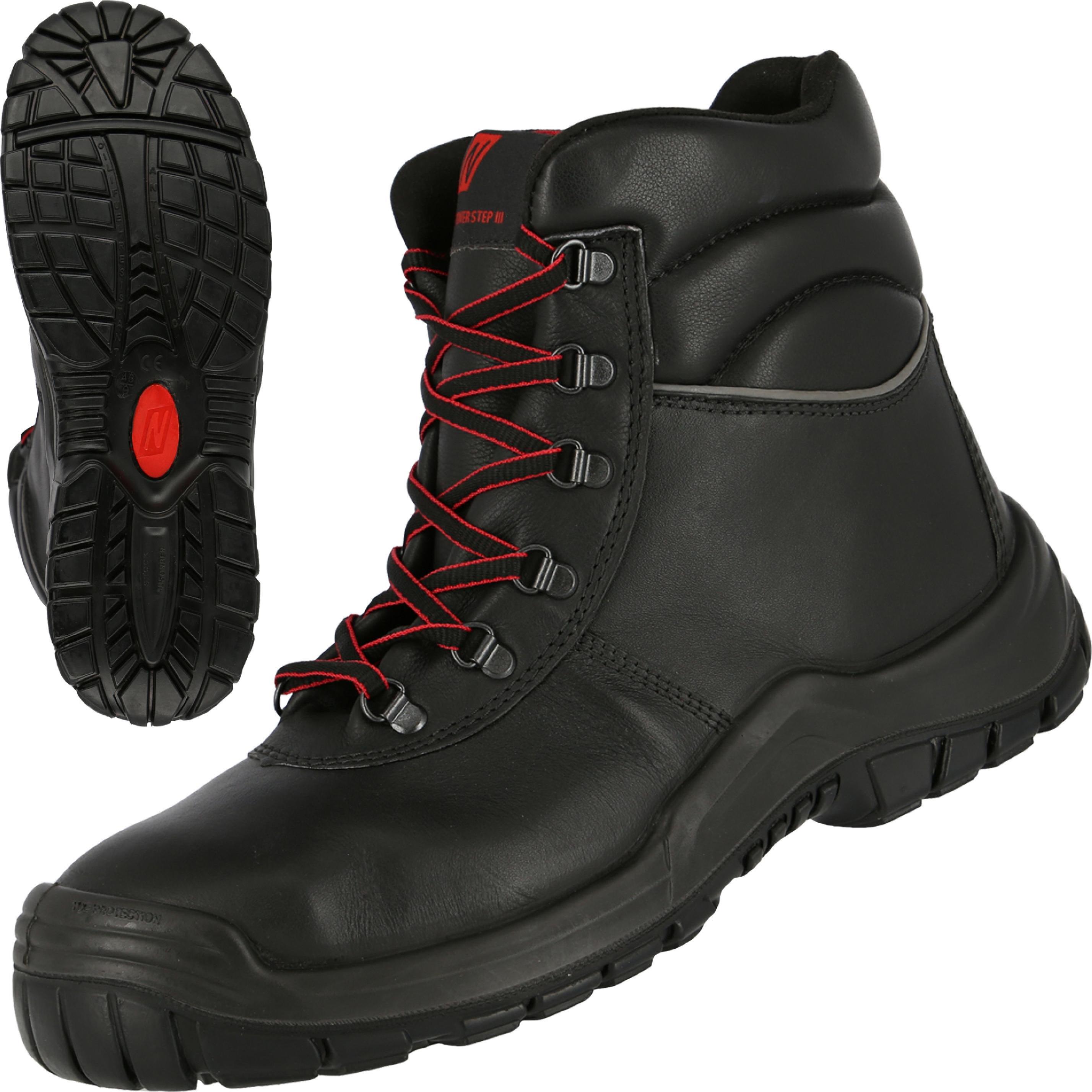 Thumbnail - Nitras, Sicherheitsschuhe, Sicherheitsstiefel POWER STEP MID+ Grösse 42 schwarz S3 HRO SRC EN ISO 20345 Volleder (S3, 42...