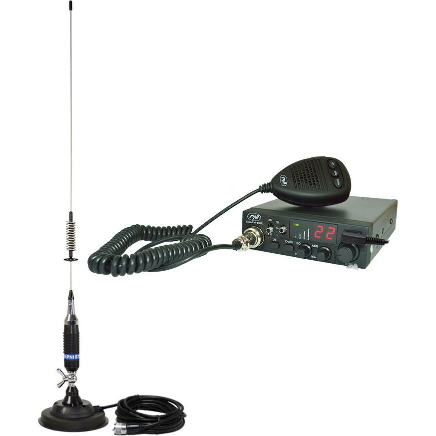 PNI CB ESCORT HP 8001L ASQ Funkpaket + S75 CB-Antenne mit Magnet, Walkie-Talkie