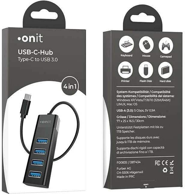Immagine prodotto Onit Hub USB-C (USB-C, 4 porte)