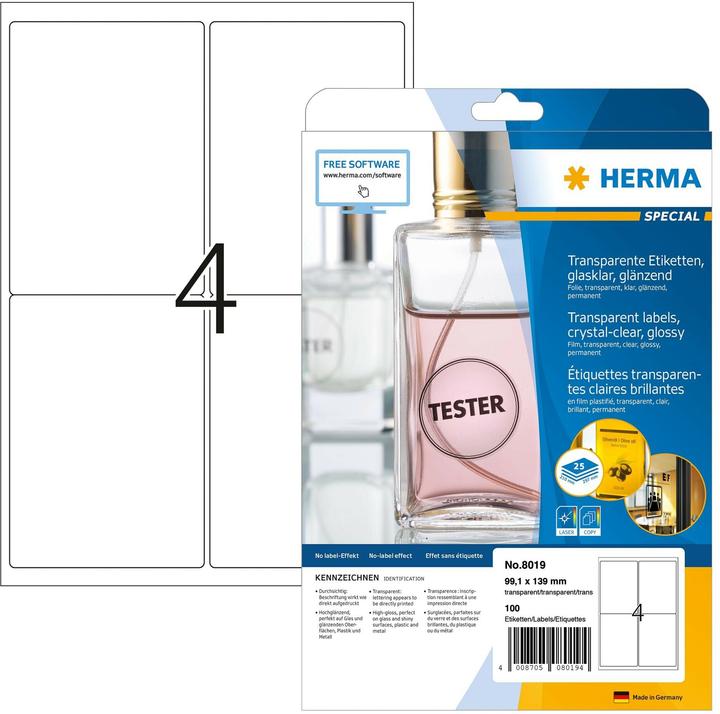 Immagine prodotto HERMA Etichette trasparenti A4