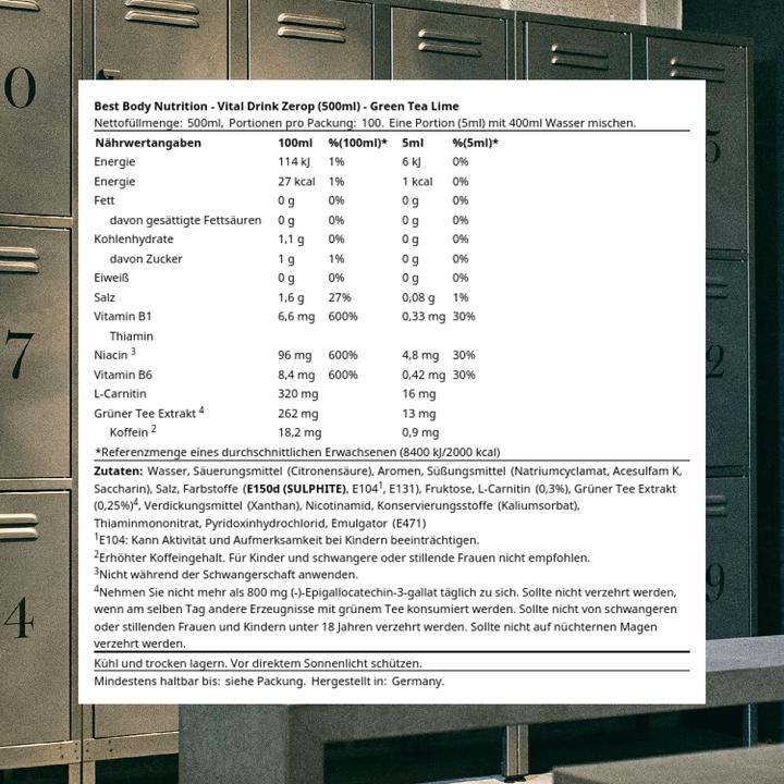 Immagine prodotto Best Body Nutrition Bevanda vitale a basso contenuto di carboidrati (Tè verde al lime, 1 x)