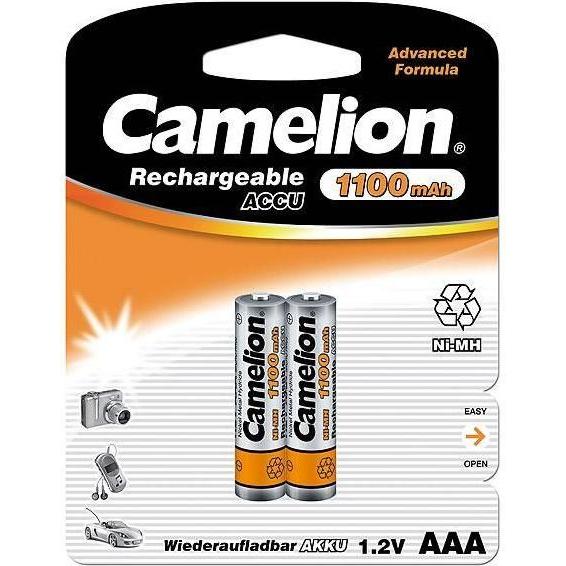 Camelion NH-AAA1100-BP2 - Batteria 2 x AAA - NiMH - (ricaricabile) (2 pz., AAA, 1100 mAh, Accumulatore di carica elettrica), Caricabatterie