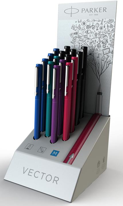 Produktbild Parker Füller VECTOR M (Lila, Blau, Schwarz, Rot, Türkis, 18 x)