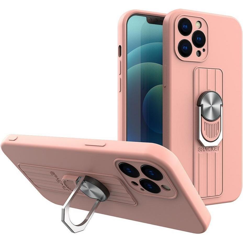 Thumbnail - Hurtel Ring Case Silikonhülle mit Fingergrip und Boden für Samsung Galaxy S21 FE rosa (Samsung Galaxy S21 FE), Smartphon...