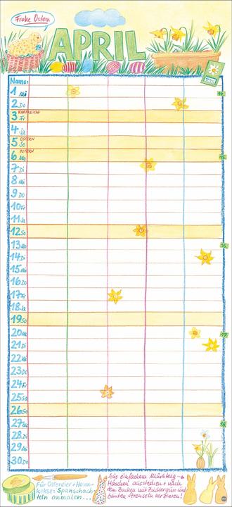 Produktbild Gabi Kohwagner Unser Familienkalender 2026 (22 x 48 cm, Harter Einband, Deutsch)