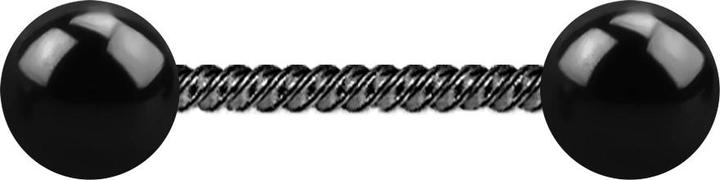 Image du produit Star Piercing Micro Barbell schwarz geflochten mit zwei Kugeln (sans laiton, Acier chirurgical 316L)