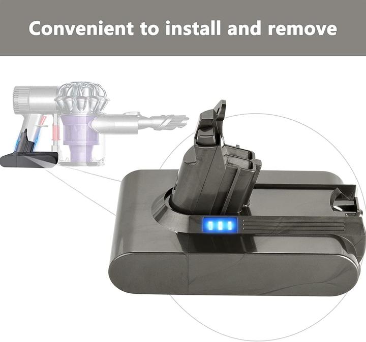 Actual product image Kunlun V6 Replacement Battery 4000mAh for Dyson Vacuum Cleaner