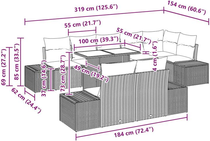 Produktbild vidaXL Gartensofa-set