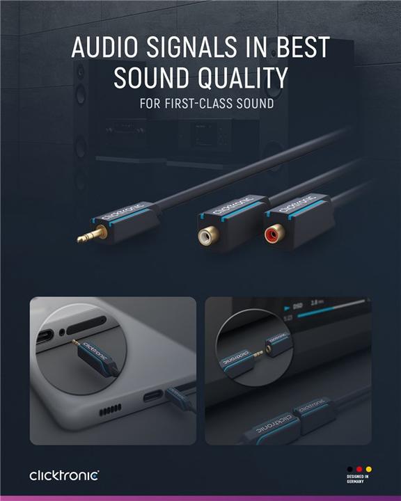 Actual product image Goobay MP3 Y-Adapter (0.10 m, Cinch, 3.5mm jack (AUX))