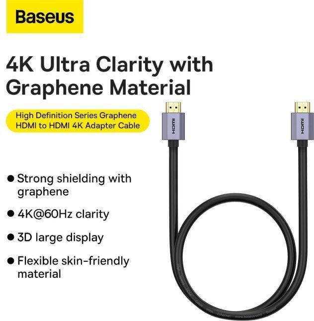 Image du produit Baseus Câble HDMI série haute définition, 8K 1m (Noir) (1 m, HDMI, 2.0)