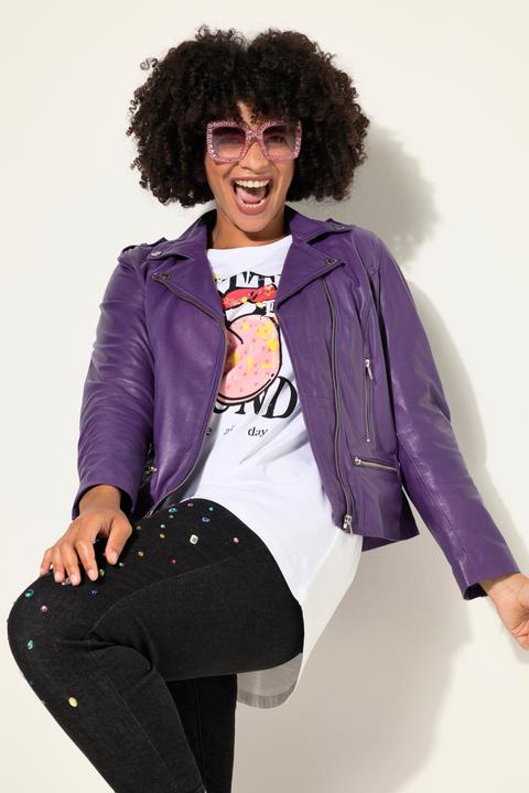 Produktbild Angel of Style Leder-Bikerjacke, Metallzipper, Komplettfutter (46)