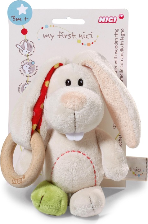 Actual product image NICI My First bunny Tilli with wooden ring