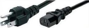 Image du produit Tecline Câble d'alimentation USA, fiche vers prise IEC, noir, câble d'alimentation de 1,8 m pour les USA (1.80 m)