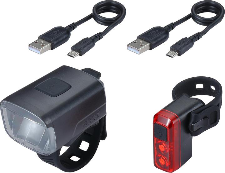 Produktbild BBB Lichtset Stud Strap 80 Lumen + Salute (130 lm)