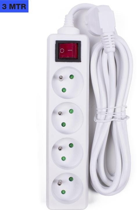 Actual product image Benson Electric Extension socket 4-way + A-pin + switch 3 m white (3 m)