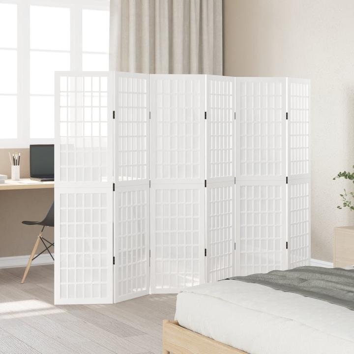 Image du produit vidaXL Séparation de pièce Paravent Paroi espagnole 4 pcs. blanc bois massif