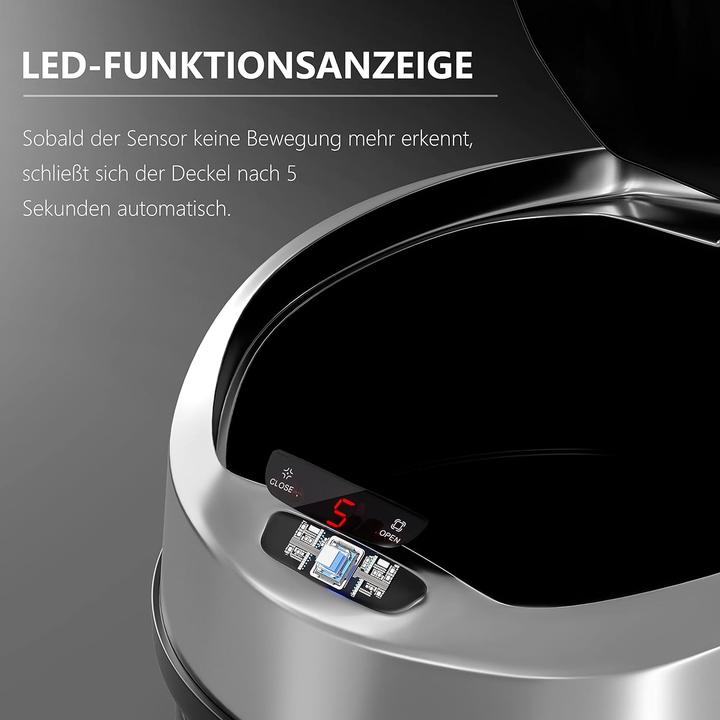 Image du produit Ribelli Mülleimer mit Sensor und LED-Funktionsanzeige (30 l)