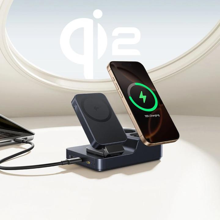 Image du produit Baseus Stacja ładująca NOMOS ND11 67W 6w1 bezprzewodowa z dwoma gniazdami AC - czarna