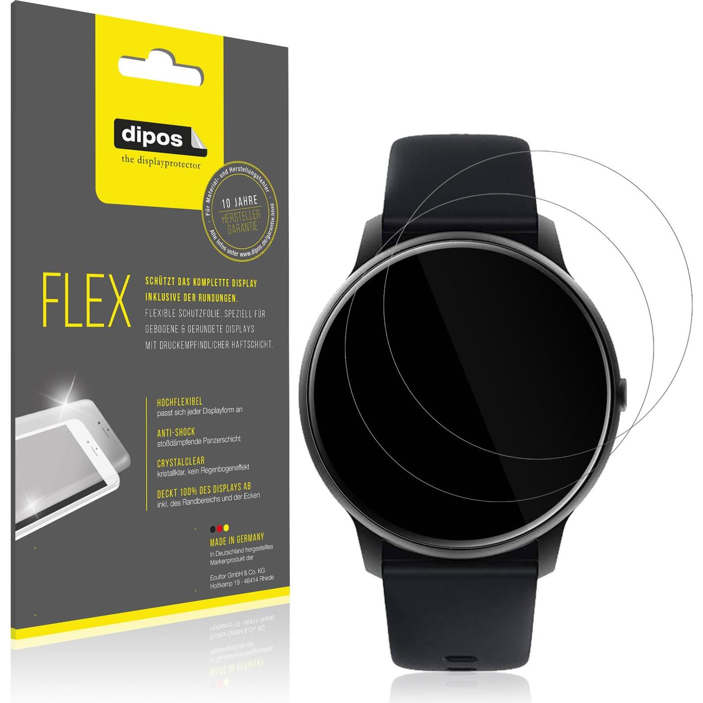 Dipos Displayschutzfolie Full-Cover 3D, Smartwatch Schutzfolie, Transparent
