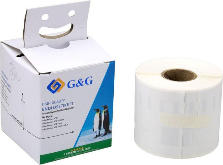 Produktbild G&G Etiketten 54mm x 101mm sw-ws Komp. m. Dymo S0722430/ 99014 (54 mm)