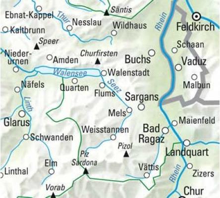 Produktbild Wanderkarte Sarganserland-Liechtenstein