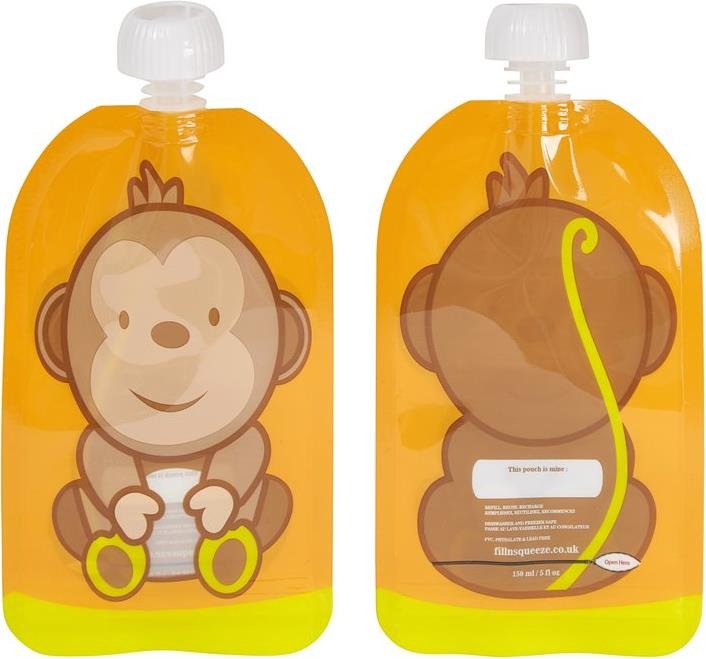 Actual product image Fill'n'Squeeze Pouchys with bottom opening