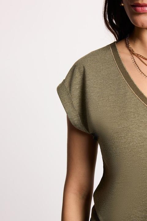 Produktbild Morgan T-Shirt mit V-Ausschnitt (M)
