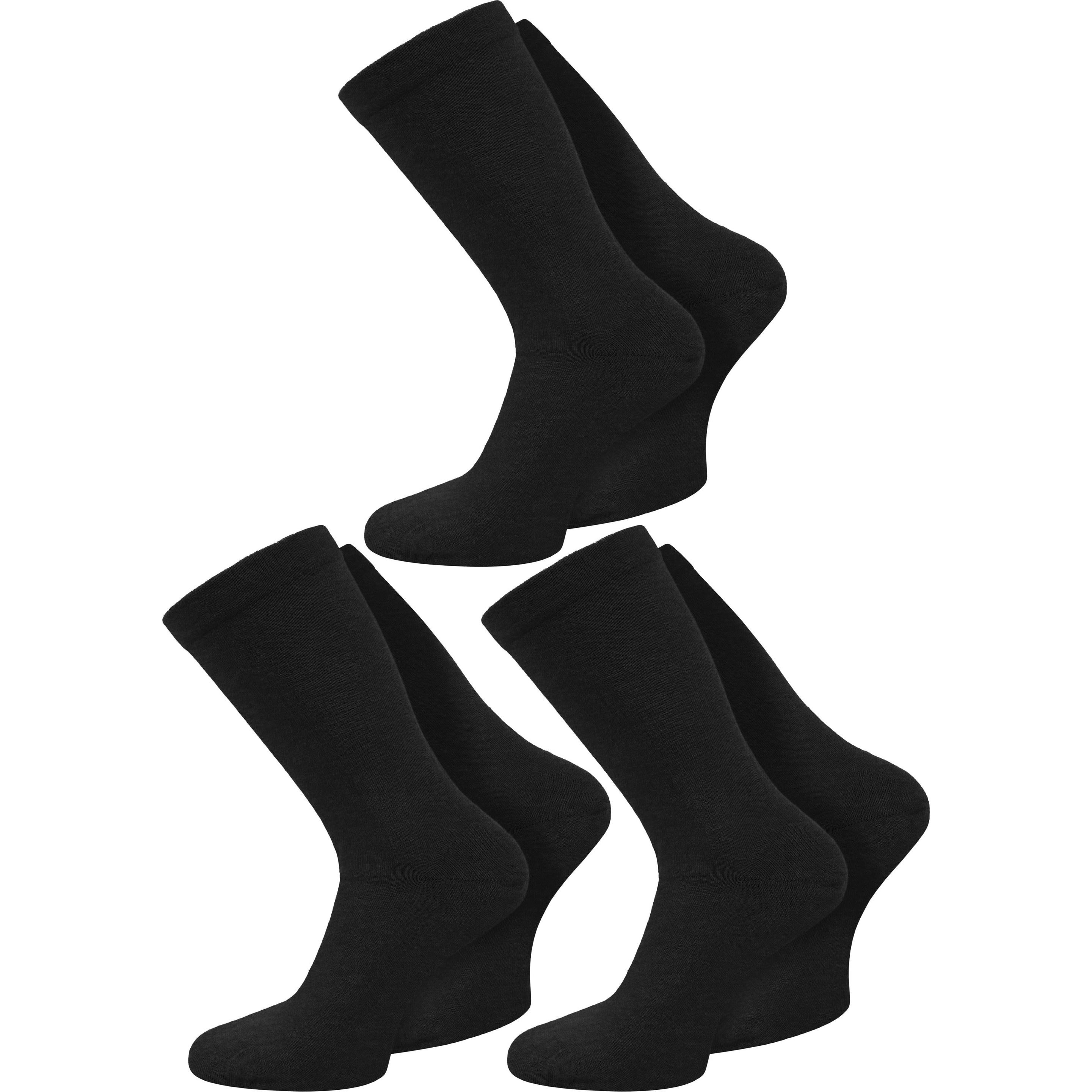 Thumbnail - Normani, Herren, Socken, 3 Paar Gesundheitssocken mit Komfortbund, Schwarz, (3er Pack, 47 - 50)
