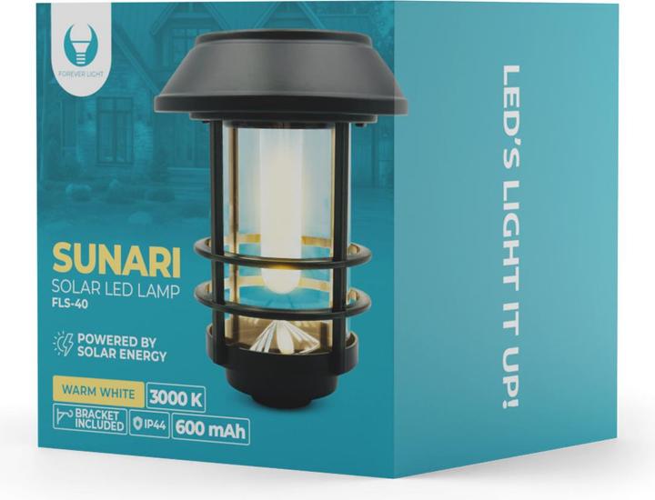 Actual product image Forever Light Solar LED lamp lantern SUNARI FLS-40 black (15 lm, IP44)