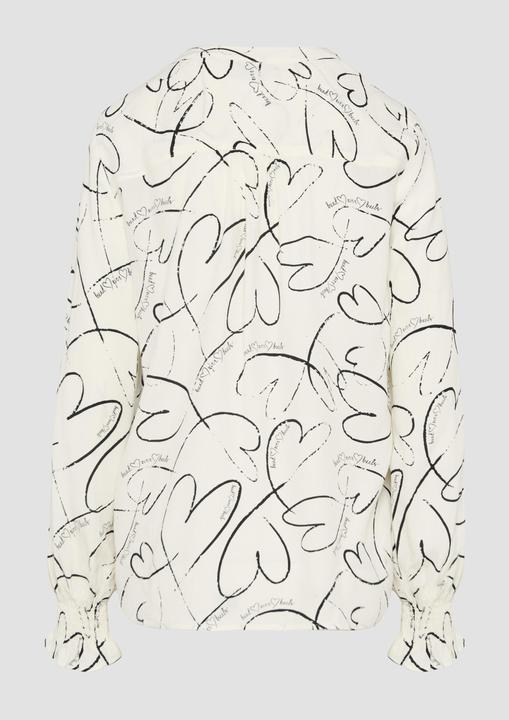 Produktbild S.Oliver Bluse Viskosebluse mit All-over-Print und Smok-Detail am Ärmel (32)