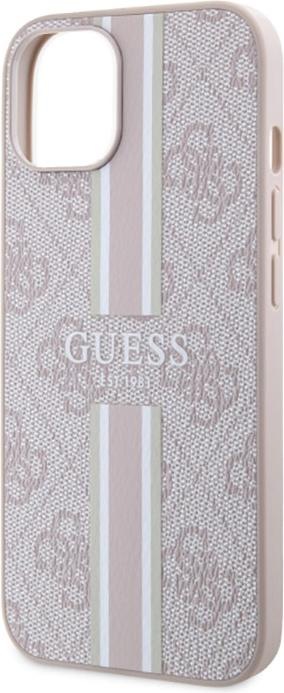 Actual product image Guess GUHMP14MP4RPSP iPhone 14 Plus 6.7" różowy/pink hardcase 4G Printed Stripes MagSafe (Apple iPhone 14 Plus)