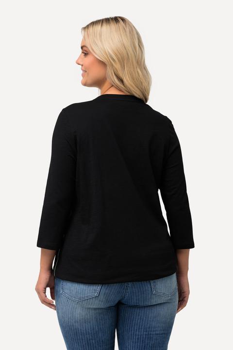 Produktbild Ulla Popken Shirt, Blumenmotiv, Gummisaum, Rundhals, 3/4-Arm (46, 48)
