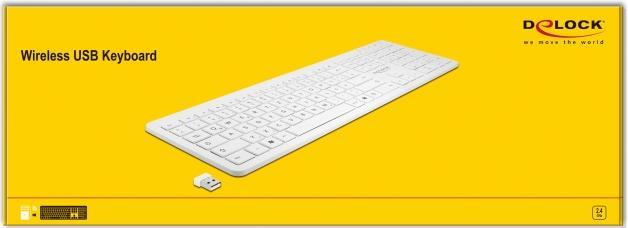Actual product image Delock USB Tastatur 2,4 GHz kabellos weiss (flach) (Germany, Cable)