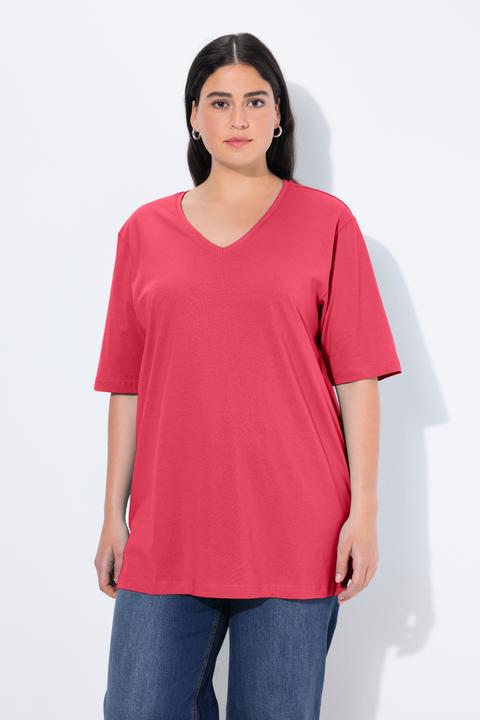 Produktbild Ulla Popken T-Shirt, Basic, Relaxed Fit, V-Ausschnitt, Halbarm (46, 48)
