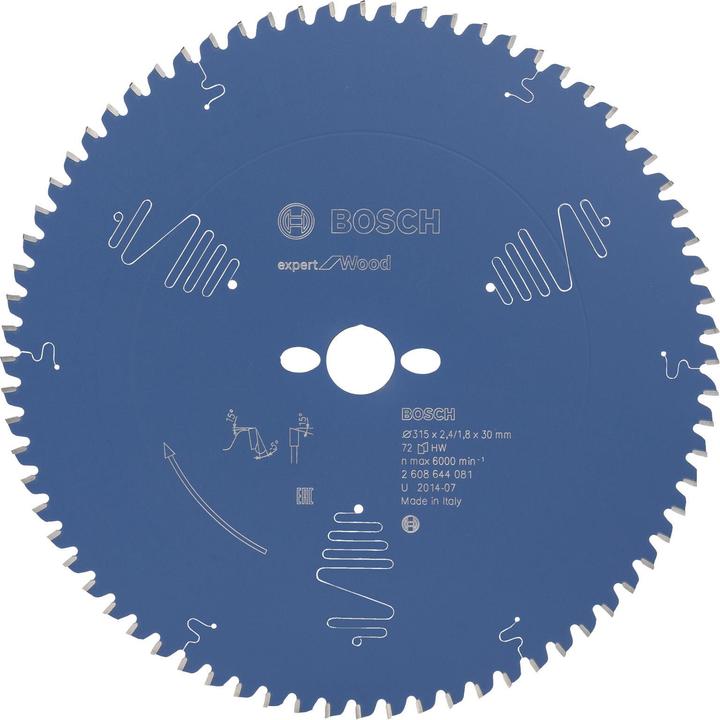 Immagine prodotto Bosch Professional Zubehör Lama circolare Expert per legno, 315 x 30 x 2,4 mm, 72