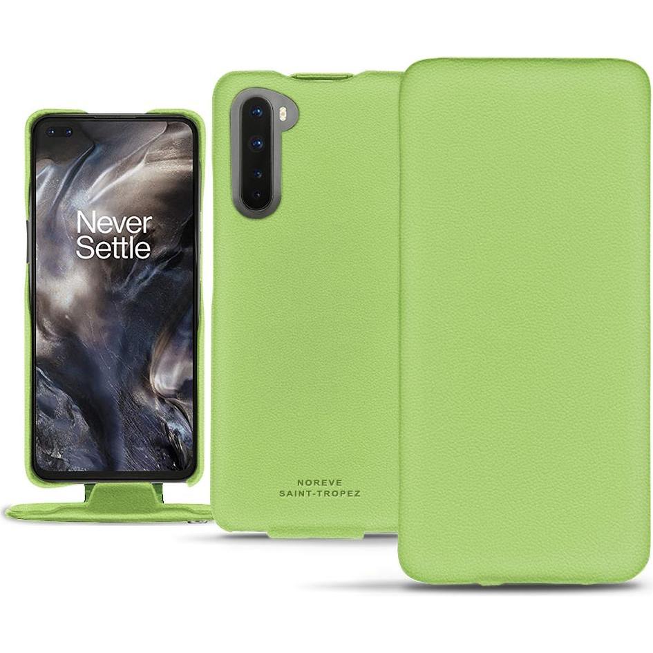 Noreve Lederschutzhülle vertikal (OnePlus Nord), Smartphone Hülle, Grün