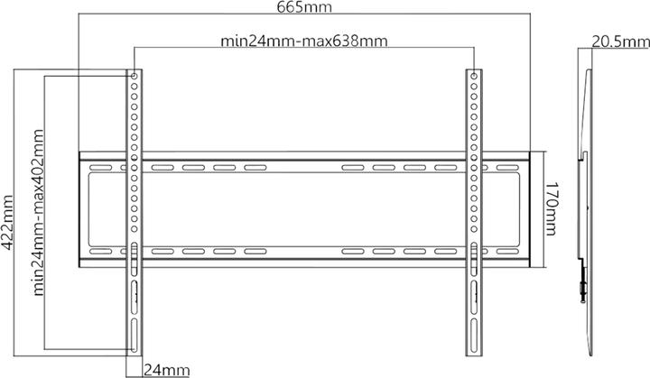 Image du produit Goobay Fixe de base (Mur, 35 kg, 37")