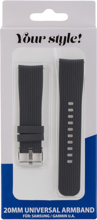 Produktbild Peter Jäckel Armband 20mm Single Silicon Black (20 mm, Silikon)