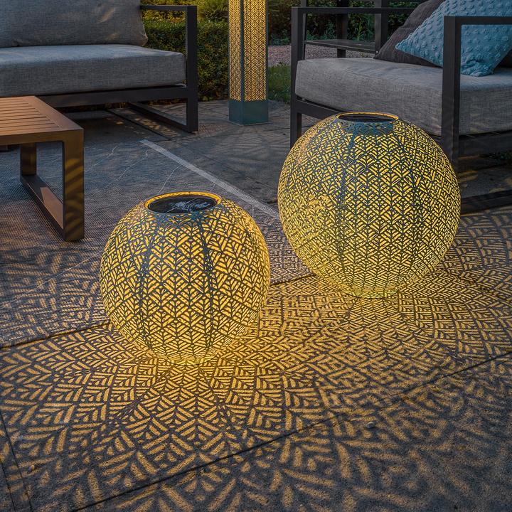 Produktbild STT Windlicht Solar Antic Ball Sofia, Ø 30 cm, Aqua