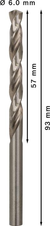 Actual product image Bosch Professional Zubehör PRO Metal HSS-G twist drill, 6 x 57 x 93 mm (6 mm)