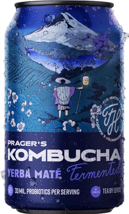 Produktbild Prager's Kombucha Yerba Mate (12 x 33 cl)