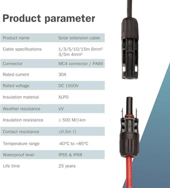 Produktbild Digitus Solar Extension cable, 6 sqmm, MC4 connector (Solarkabel)